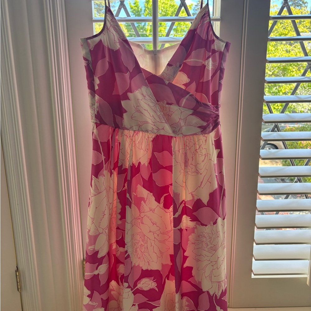 Pink and White Floral Dress